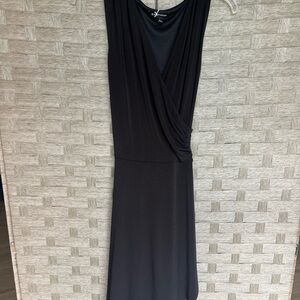 41 Hawthorn Black Asymmetrical Ruched Midi Dress